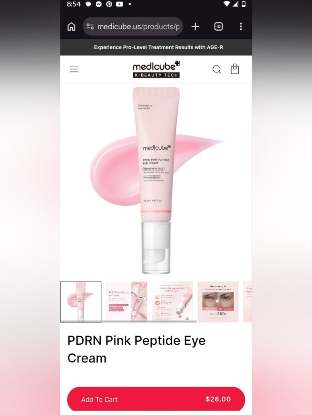 Medicube PDRN Pink Peptide Eye Cream - Pink
